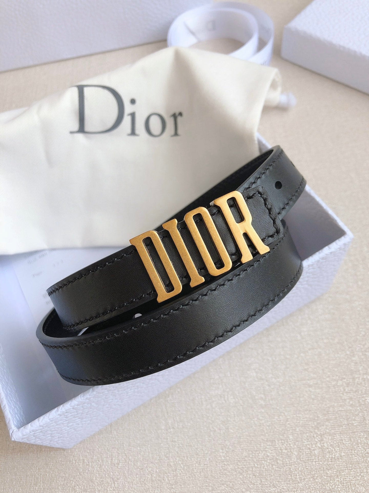 DIOR 25S BELT 20 MM IN BLACK CALFSKIN 613178