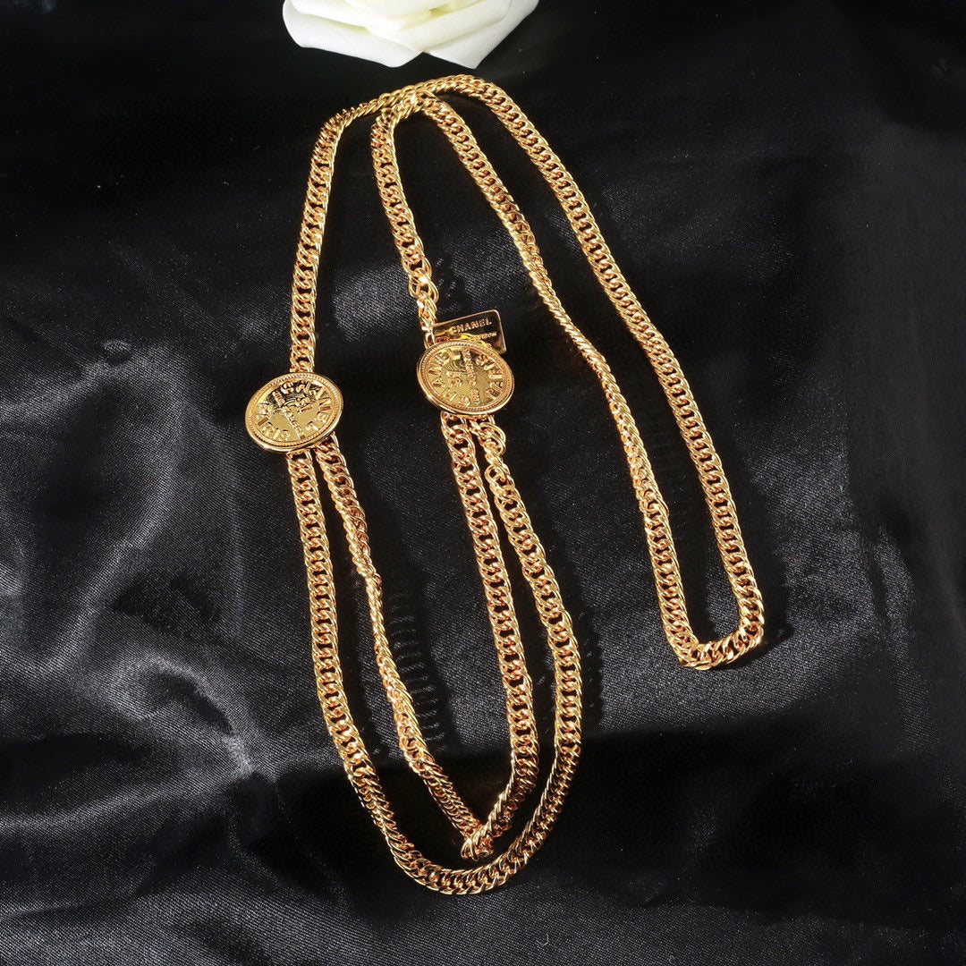 CHANEL 25S CHAIN BELT IN GOLD METALLIC 614473