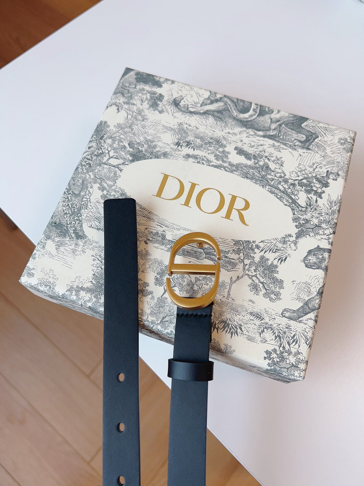 DIOR 25S BELT 20 MM IN BLACK CALFSKIN 613184