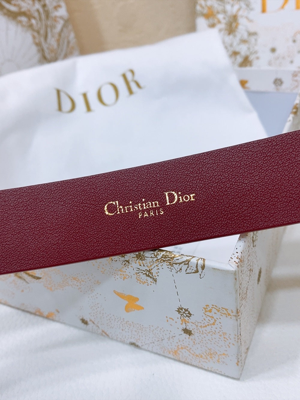 DIOR 25S BELT 30 MM IN RED CALFSKIN 586579