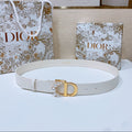 DIOR 25S BELT 30 MM IN WHITE CALFSKIN 586582