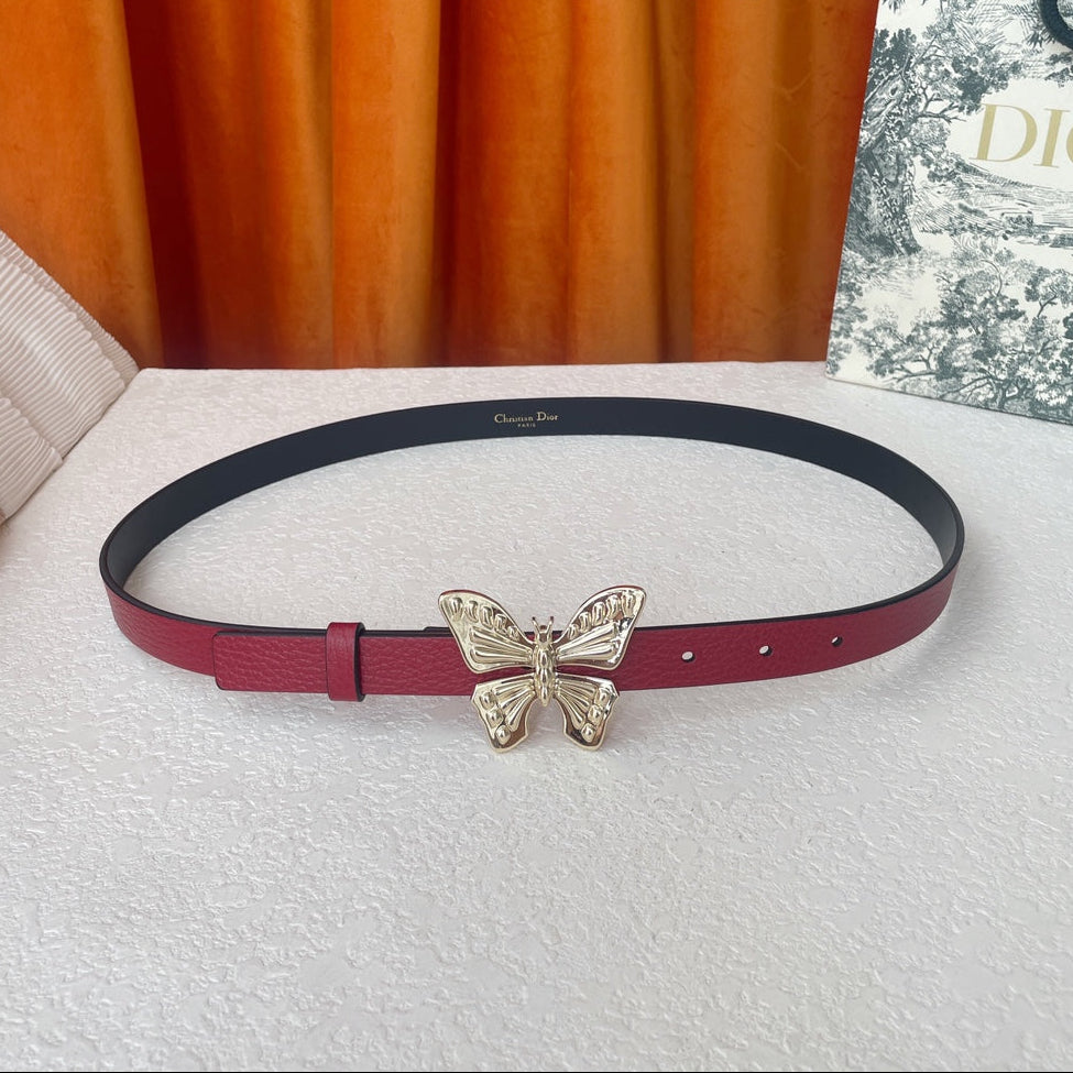 DIOR 25S BELT 20 MM IN RED CALFSKIN 567924