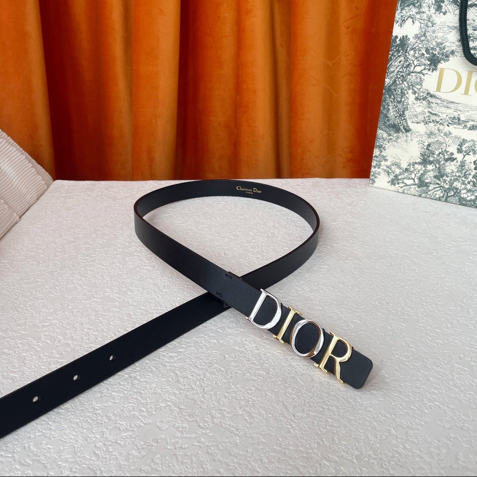 DIOR 25S BELT 20 MM IN BLACK CALFSKIN 562162