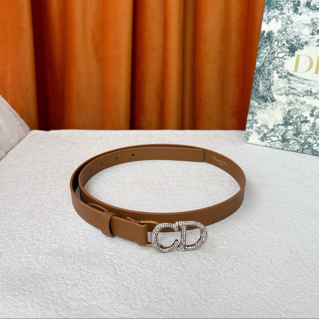 DIOR 25S BELT 20 MM IN BROWN CALFSKIN 595250