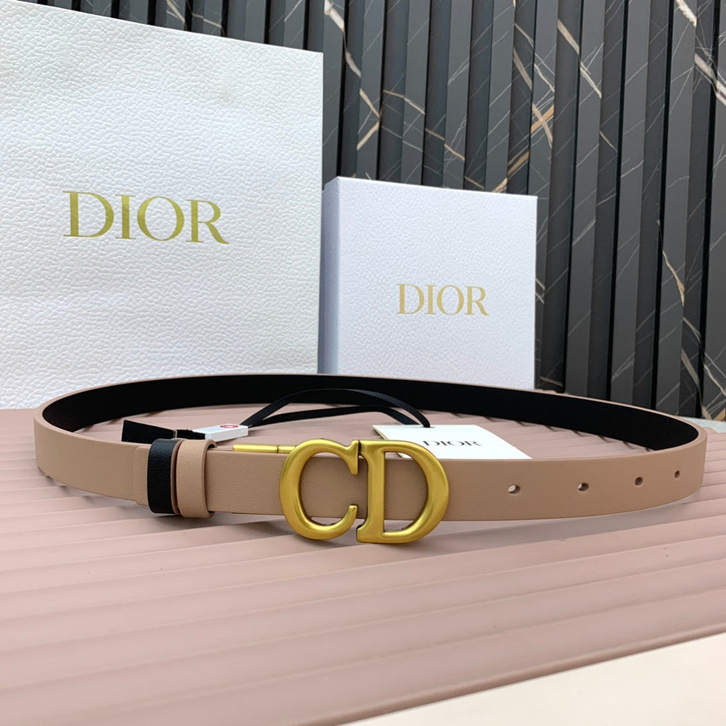 DIOR 25S BELT 20 MM IN TAN BEIGE CALFSKIN 568722