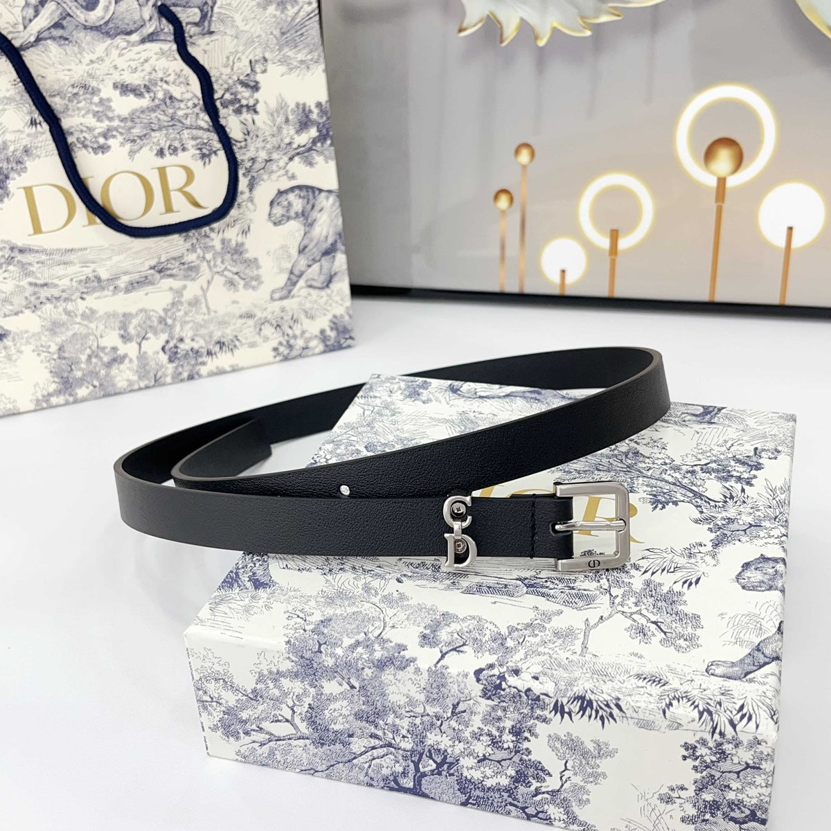 DIOR 25S BELT 20 MM IN BLACK CALFSKIN 570111