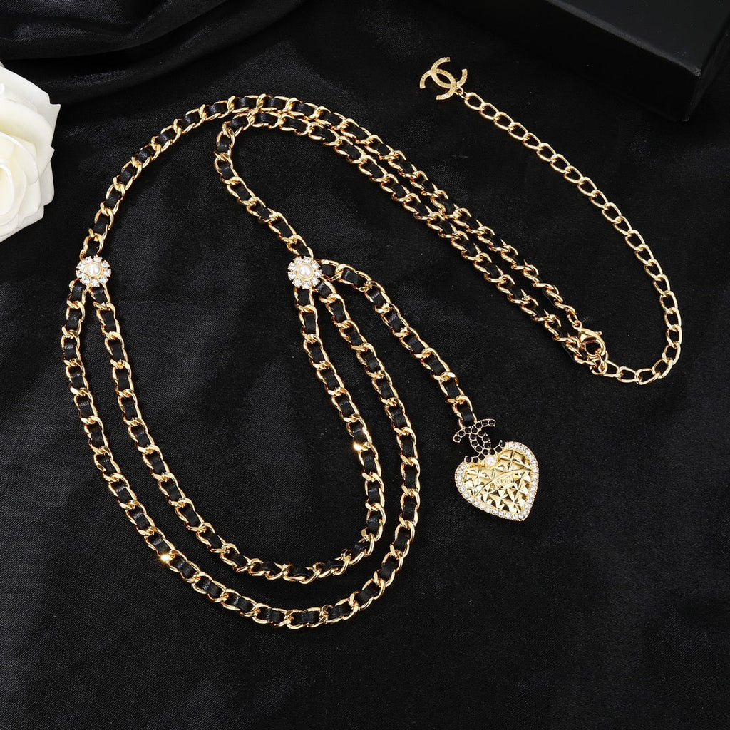 CHANEL 25S CHAIN BELT IN GOLD METALLIC AND BLACK CALFSKIN 614286