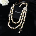 CHANEL 25S CHAIN BELT IN WHITE PEARL 614476