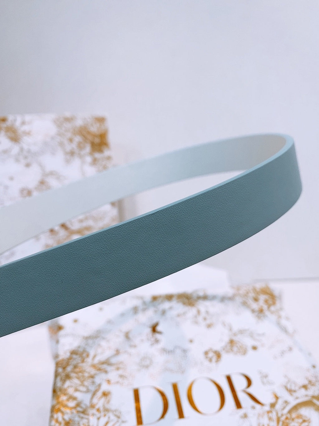 DIOR 25S BELT 20 MM IN STEEL BLUE CALFSKIN 572902